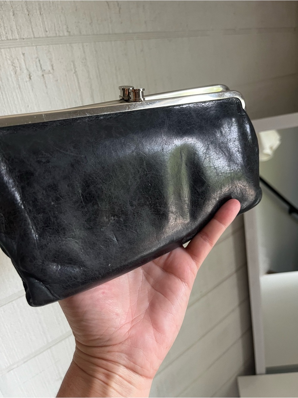 HOBO Black Clutch with Painted Blue & Gold Evil Eye Motif - Picture 4 of 9